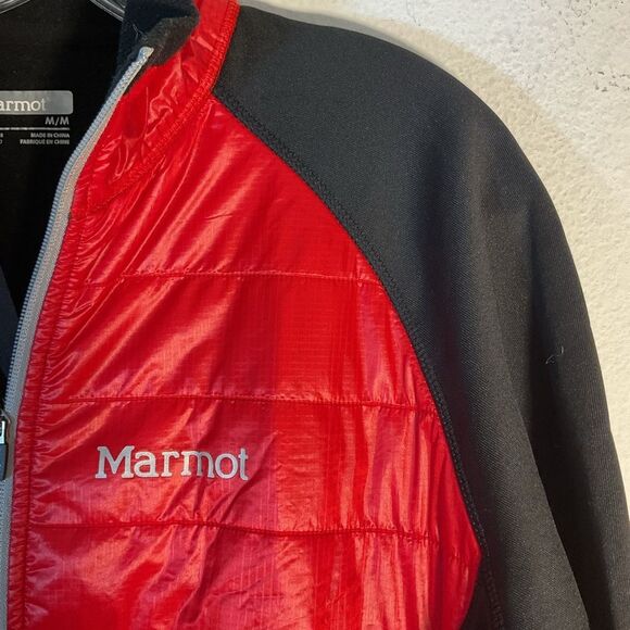 MARMOT MENS HYBRID COAT MEDIUM RED BLACK PUFFER LAYER quilted dfkw-1.31 - Picture 3 of 13